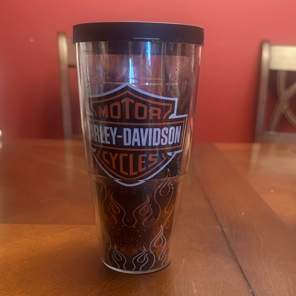 Harley-Davidson Black and Orange Tervis Tumbler